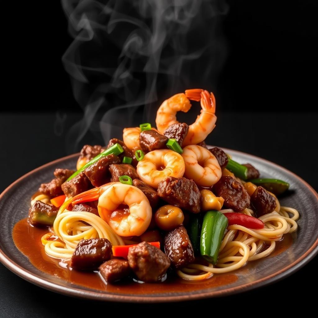 Finished plate of stir fry